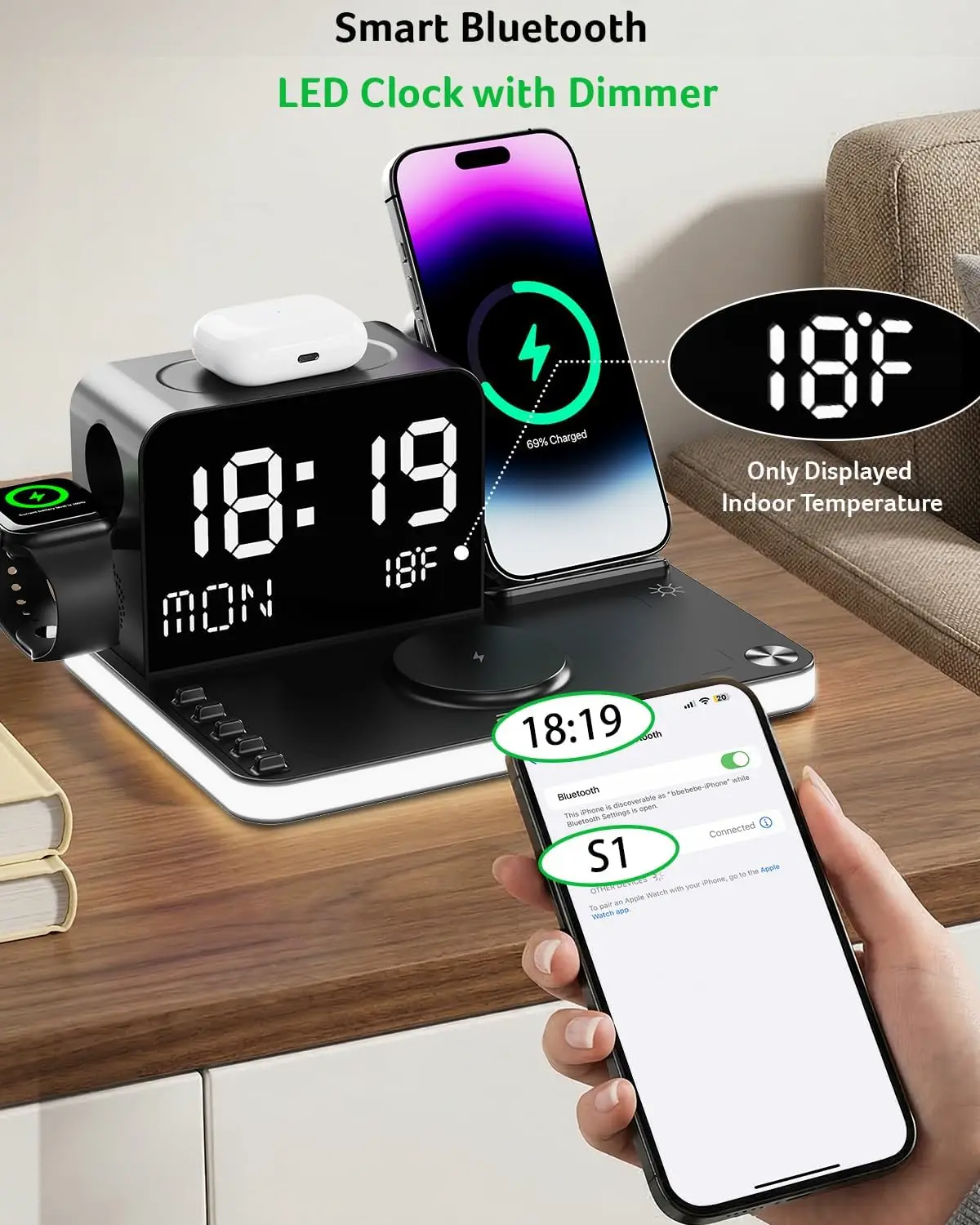Stație de încărcare wireless 7-în-1 — imagine 6